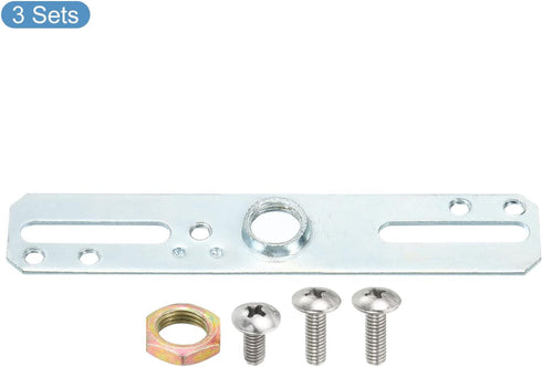 MECCANIXITY Light Fixture Crossbar Kit, 100x20mm Mounting Bracket Ceiling Light Plate for Chandelier Lighting, Silver Tone 3 Set...