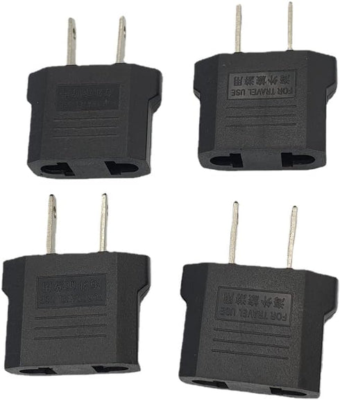 European to US Plug Adapter, 4 Pack Universal Input UK/EU/AU/Asia to USA/Canada/Mexico Adapter Travel Power Plug Adapter Converters(Black)...