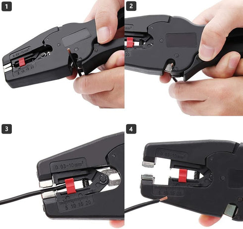 Automatic Wire Stripper/Wire Cutter, 2 in 1 Wire Stripper Tool for 32-7 AWG Wire Stripping & Cutting, for Electric,Automotive,Industrial, Length R...