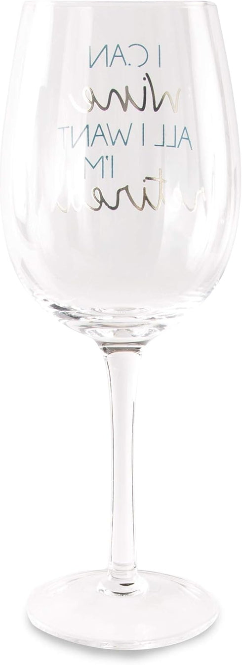 Pavilion - I Can Wine All I Want I'm Retired - 16 oz Crystal Wine Glass...