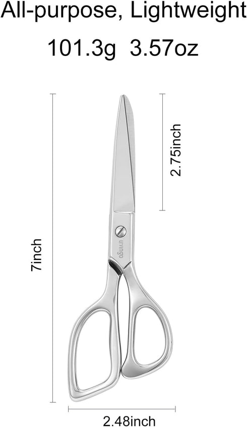 LIVINGO Sharp Tailor Fabric Scissors - 7" Professional Forged Stainless Steel Heavy Duty Sewing Metal Shears All Purpose, Crafting Scissors for Dr...