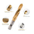 Titanium Combination Drill and Tap Bits Set, 6 PC Metric Screw Taps, 3-in-1 Bit Tool for Drilling, Tapping and Countersinking...