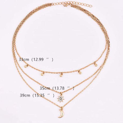 Women Simple Choker Moon Star Choker Necklace Pendant Necklace Trendy Necklace for Women (GOLD)...