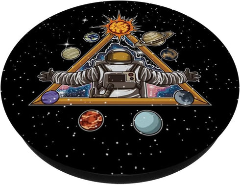 Spiritual Astronaut Meditates In Space And feels The Galaxy PopSockets Adhesive PopGrip...