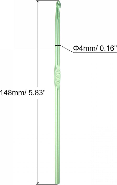 uxcell Aluminum Crochet Hook 4mm US Size G (Size 6) Knitting Needles for DIY Craft Yarn Green 6Pcs......