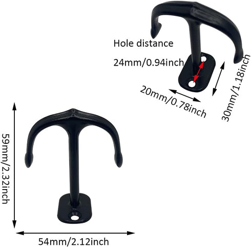 haowei Two Prong Ceiling Hooks 6 Pcs for Closet Top Hook,Robe Clothes Hook,Plant Hooks,Cup Hooks Bathroom Kitchen Cabinet Garage Zinc Alloy Hardwa...