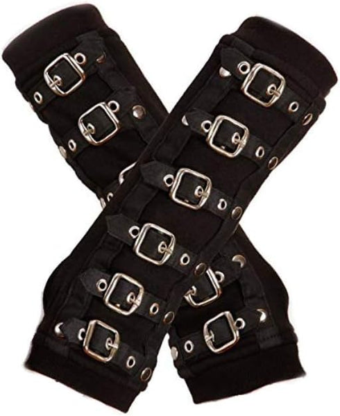 Pretty Attitude Goth Arm Warmers Buckle Armwarmer Gothic Gloves Emo Accessories...