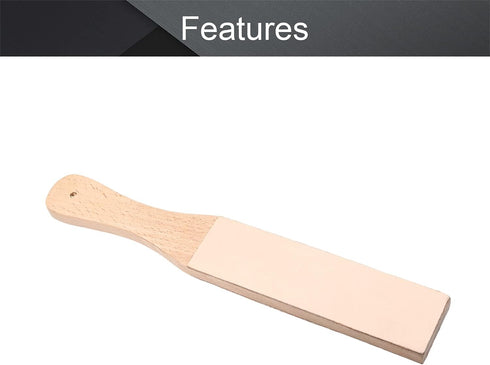 Utoolmart Double Side Leather Strop for Knife Sharpening, 1.7" by 10.8" Stropping Block Handmade Razors Polishing Board, for Honing Knives, Woodwo...