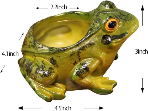 123Arts Resin Frog Shape Succulent Planter Pot Flower Pot Lifelike Frog Planter...