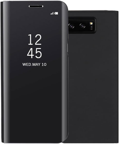for Samsung Galaxy Note 8 Mirror Case, Plating PC Smart Clear View Window Vertical Flip Stand Cover Full Body Protective Shell with Screen Protect...