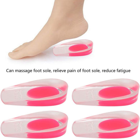 2 Pairs Women Gel Heel Cups, Soft Elastic Massage Heel Cushion Foot Pain Relief for Plantar Fasciitis Bone Spur Achilles Pain, 4.1 x 2.4 x 0.9in...