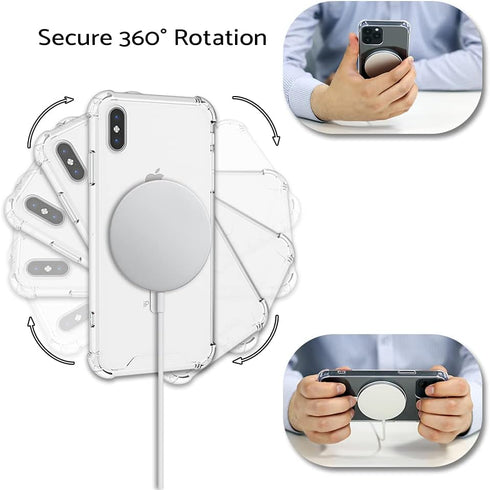 TORU MX Slim for iPhone XR Magnetic Case, Compatible with Magsafe, Hybrid Transparent HD Clear Case with Detachable Wrist Strap, Scratch Resistant...