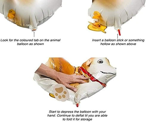 Pack of 6 Walking Animal Balloons Farm Animal Balloon Birthday Party BBQ Party Décor(Pony,Duck,Rooster,Cow,Pig,Sheep)...