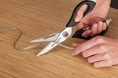 Ergo Chef All-Purpose Come-Apart Kitchen Shears for Poultry, Fish, Vegetables, Herb Stripper, Bottle Opener w/ Magnet Holder (Black)...