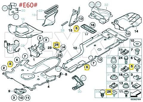 Rexka 50 pcs M4.8-1.61 x 16mm Hex Head Sems Screws for BMW Wheel Arch Trim Underfloor Coating Rear Trim Cover Underhood Shield 07147129160 E46 E60...