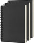 DSTELIN Blank Spiral Notebook, 3-Pack, Soft Cover, Sketch Book, 100 Pages / 50 Sheets, 7.5 inch x 5.1 inch, 100GSM, (Black)...