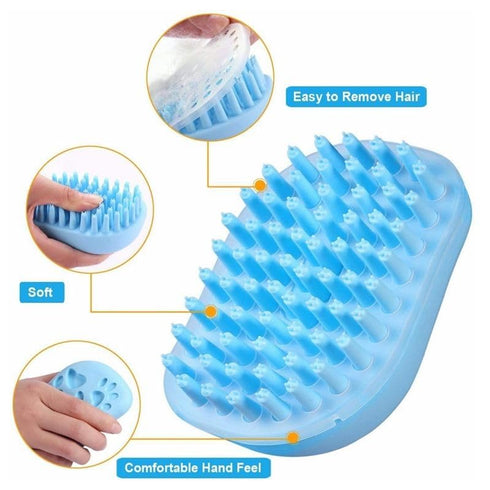 Soft Silicone Bristles Massage Grooming Brush for Dogs and Cats Soft Pet Shampoo Brush for Shedding Hair Pet Bathing Tool (Pink)...