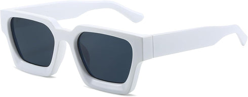 Square Sunglasses for Women Men Retro 90s Square Thick Frame Sunglasses UV400 Protection Black Shades...