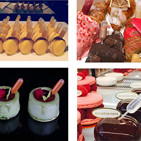 4ml Dessert Pipettes 80PCS Plastic Squeeze Transfer Pipettes Dropper Liquid Injector for Cupcake Strawberries...