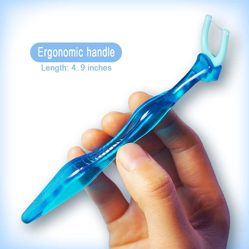 Evolutionary Clean Dental Flossers, Kit of Refills Plus Mid-length Handle (3 Handles + 300 Refills)...