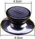 2 Sets Universal Pot Lid Cover Knob Handle Cookware Universal Replacement Pot Grip Knob Cap 2.7" Stainless Steel Base, Black+Silver...