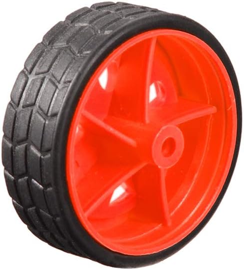 uxcell 30mm Rubber RC Wheel Tires DIY Model Robots 4pcs, Red and Black...