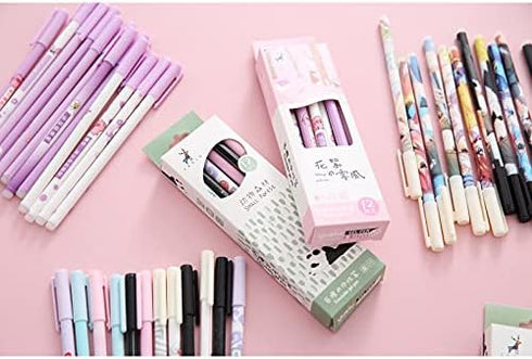 PEXIZUAN 12 kawaii erasable gel pens 0.5 mm blue ink pens cute school writing stationery gifts (12 pcs)(Pink)...