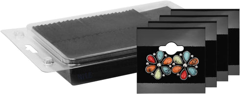 MOOCA 100 pieces of 1.5 x 1.5-inch plain black velvet hanging earring cards serve as earring holders and display cards for ear studs and more. Mad...