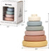 Mini Tudou 6 PCS Baby Stacking & Nesting Toys, Soft Stacking Blocks Ring Stacker, Baby Sensory Teether Toys with Letter, Animal and Shape, Early L...