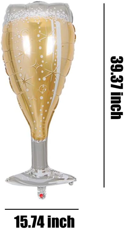 Champagne Bottle Balloons Champagne Glass Balloon Mylar Foil Balloons Birthday Engagement Bachelorette Party Bridal Shower Wedding Celebration Ann...