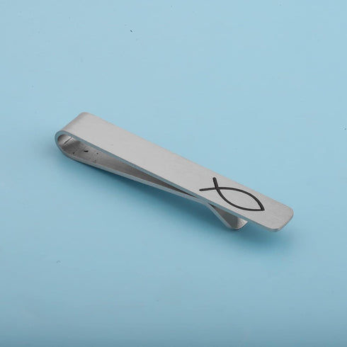 Jesus Fish Tie Bar Ichthus Tie Clip First Communion Skinny Tie Clip for Little Man...