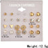 Crystal Pearl Stud Earrings Pack Bride Earring Sets for Women Rhinestone Geometric Heart Earrings Ear Studs Set Gold Earrings for Wedding Birthday...