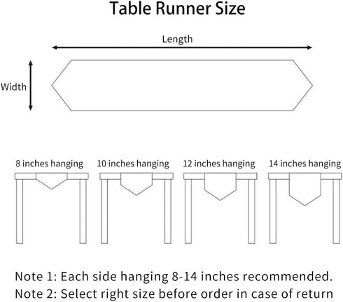 ARTABLE Rectangle Table Runners Fabric Home Garden Table Runner with Well-Trimmed Edge for Picnics Indoor and Outdoor Dining Holiday Long Tables (...