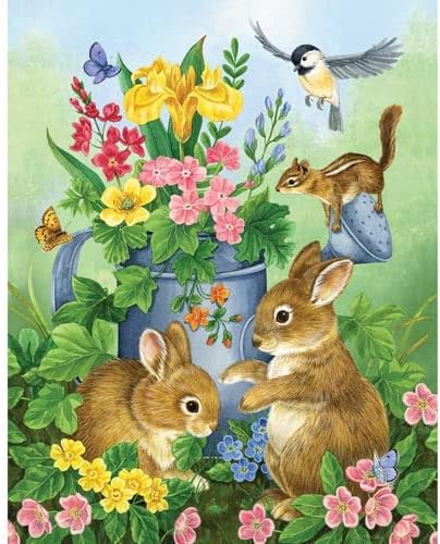 Bits and Pieces - 50 Piece Large Piece Family Jigsaw Puzzle for Adults & Kids - 15" x 19" (38 cm x 48 cm) - A Touch of Spring by Jane Maday - Cute...