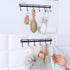 2Pcs Kitchen Utility Hooks,Wall Mount Kitchen Utensil Rack with 6 Hooks,Wall Mounted Rail,No Drilling Kitchen Utensil Holder,Space Saving Kitchen ...