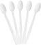 Large White Plastic Spoons, 8" Long Handled Spoon, Disposable Cutlery, Dessert Spoon Disposable 50PK...