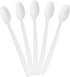 Large White Plastic Spoons, 8" Long Handled Spoon, Disposable Cutlery, Dessert Spoon Disposable 50PK...