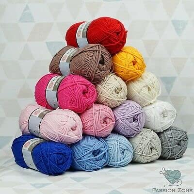 Yarn Art Jeans Plus Yarn, 55% Cotton 45% Polyacrylic, 100 g (3.5 oz), 160 m (174 yds), Yarn Weight: 4 : Worsted-Aran (74)......