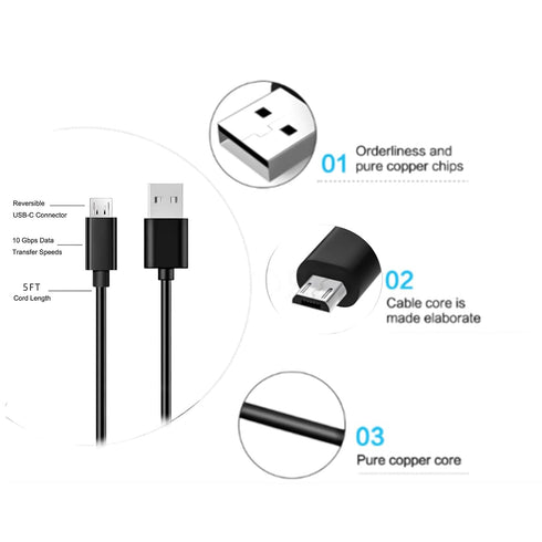 Mirco USB Charger Charging Cable Cord Compatible for TOZO T8 T6 T5 Earbuds,Logitech G635 G935 G633 G930 G933 H600 H800 G633S G933S G533 G430 Pro G...