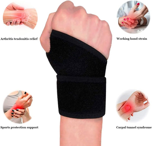 Wrist Support Braces for 3 Ways Wear,Adjustable Wrist Compression Strap for Arthritis Tendonitis Joint Pain Relief,Wrist Splint Guard for Carpal T...