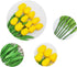 Artificial Tulips 10Pcs Real Touch Fake Tulips PU Flower Arrangement Bouquets for Home Party Decoration (Yellow)...