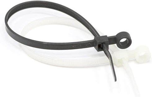 THE CIMPLE CO 7 inch White Nylon Zip Ties (Wire, Cable Ties) - Strong - Indoor and Outdoor Rated - Screw Mounting Hole, 100 Pack...