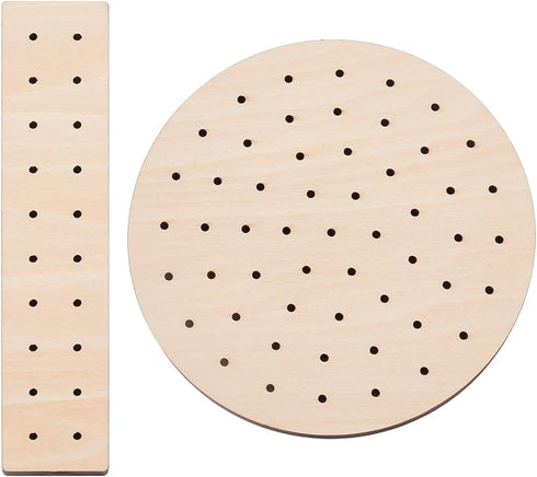 BENECREAT 2 Style Clay Wood Bake Baking Holder, Round & Rectangular Basswood Plywood Stud Earring Assembly Baking Tool for Making Earrings, 9.5mm ...