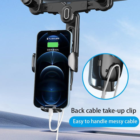 Car Phone Mount, 360 Rotatable and Retractable, Anti-Shake Design, Compatible with Samsung, iPhone, Sony......