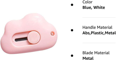 3 Pcs Cloud Shaped Mini Art Utility Knives Box Cutter Retractable Letter OpenerPortable, Suitable for Cutting Envelopes...