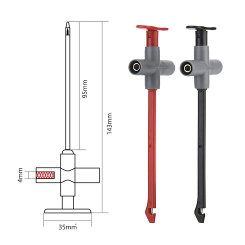 Wire Piercing Probe Clip, 2Pcs Insulation Piercing Clip Test Probe Automotive Test Cable Kit Auto Car Repairing Multimeter Testing Tool...