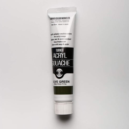Turner Colour Works Acryl Gouache Artist Acrylic Paint - Single 20 ml Tube - Olive Green...