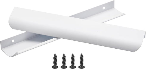 uxcell 10pcs Finger Pulls for Cabinets, Matte White Edge Drawer Pulls Cabinet Finger Pull 160mm/6.3in Hole Center,Furniture Drawer Handles Hidden ...