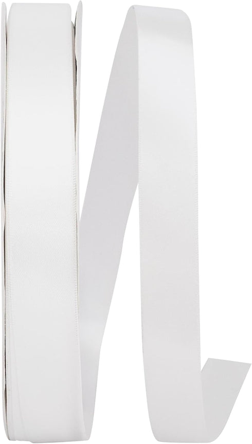 Reliant Ribbon 4950-030-05C Double Face Satin Ribbon, 7/8 Inch X 100 Yards, White...