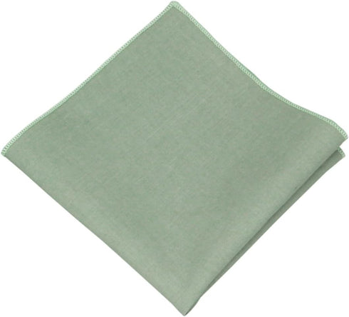 Mens Solid Linen Tie Set : Slim Necktie with Matching Pocket Square (Mint Green)...